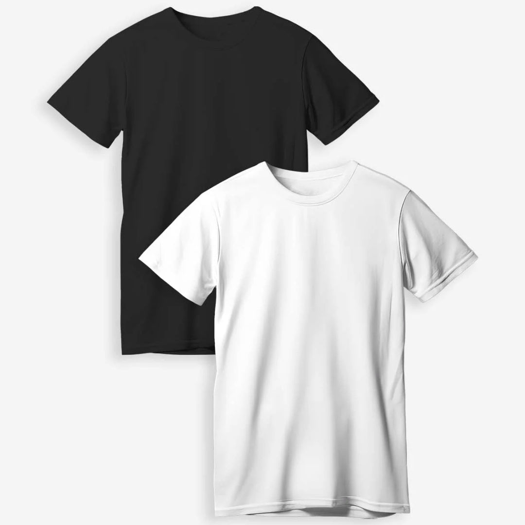 Pack of 2 T-shirts - Regular Fit Black and White