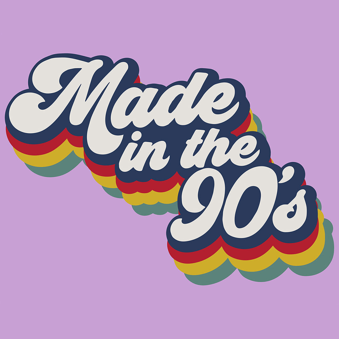 'Made in 90's' - Men Oversized Lavendar T-shirt