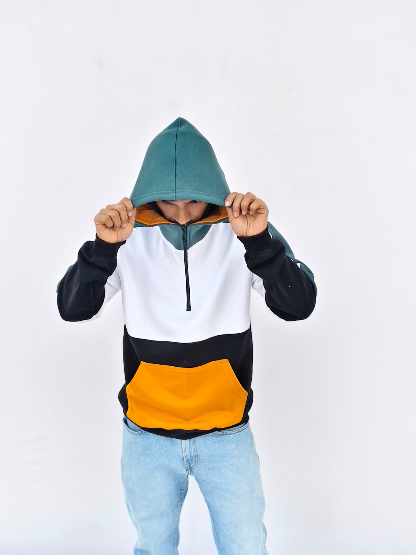 colour block hoodie men