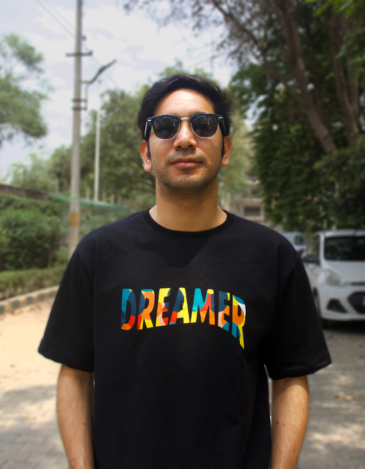 Dreamer - Men Oversized Black T-Shirt