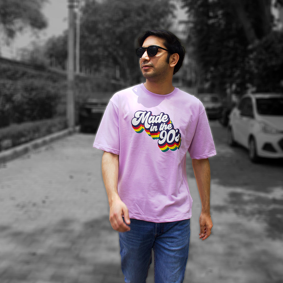 'Made in 90's' - Oversized Lavendar T-shirt