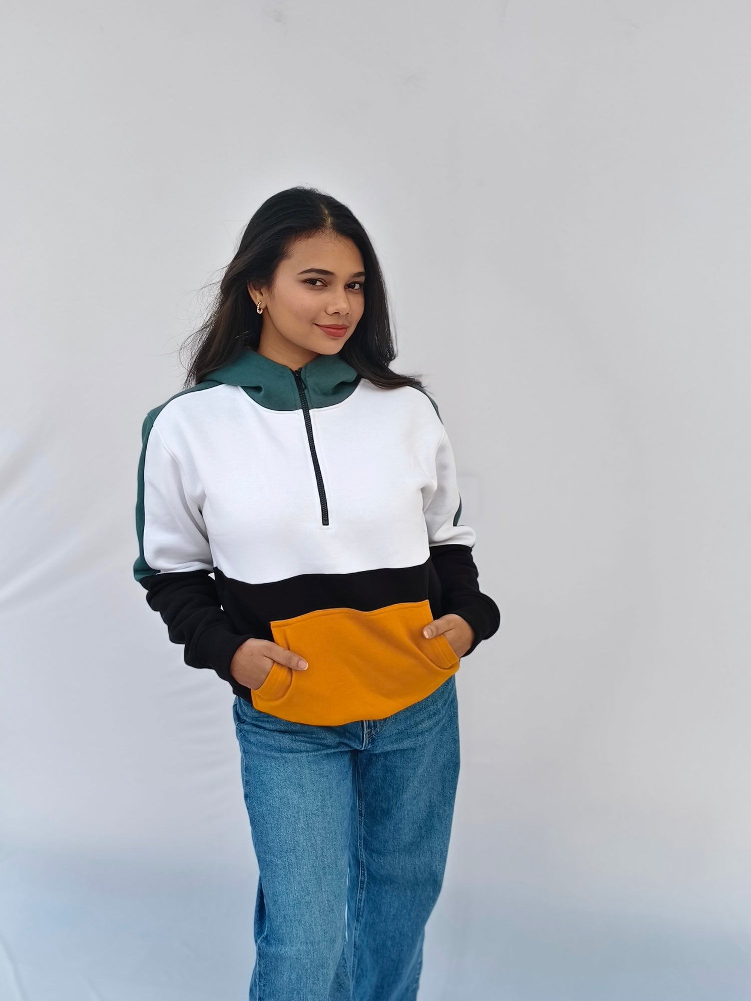 colour block hoodies for women