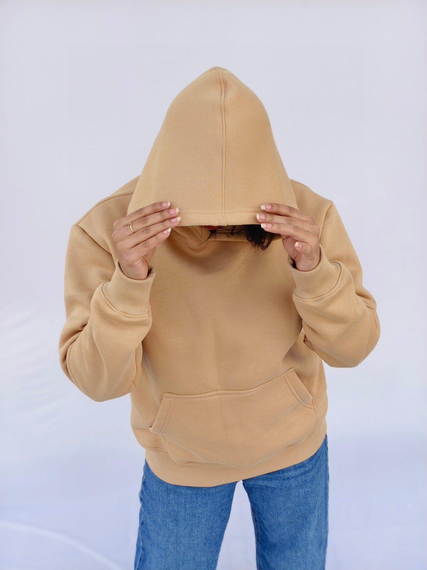 Beige Fleeced Boyfriend Hoodie