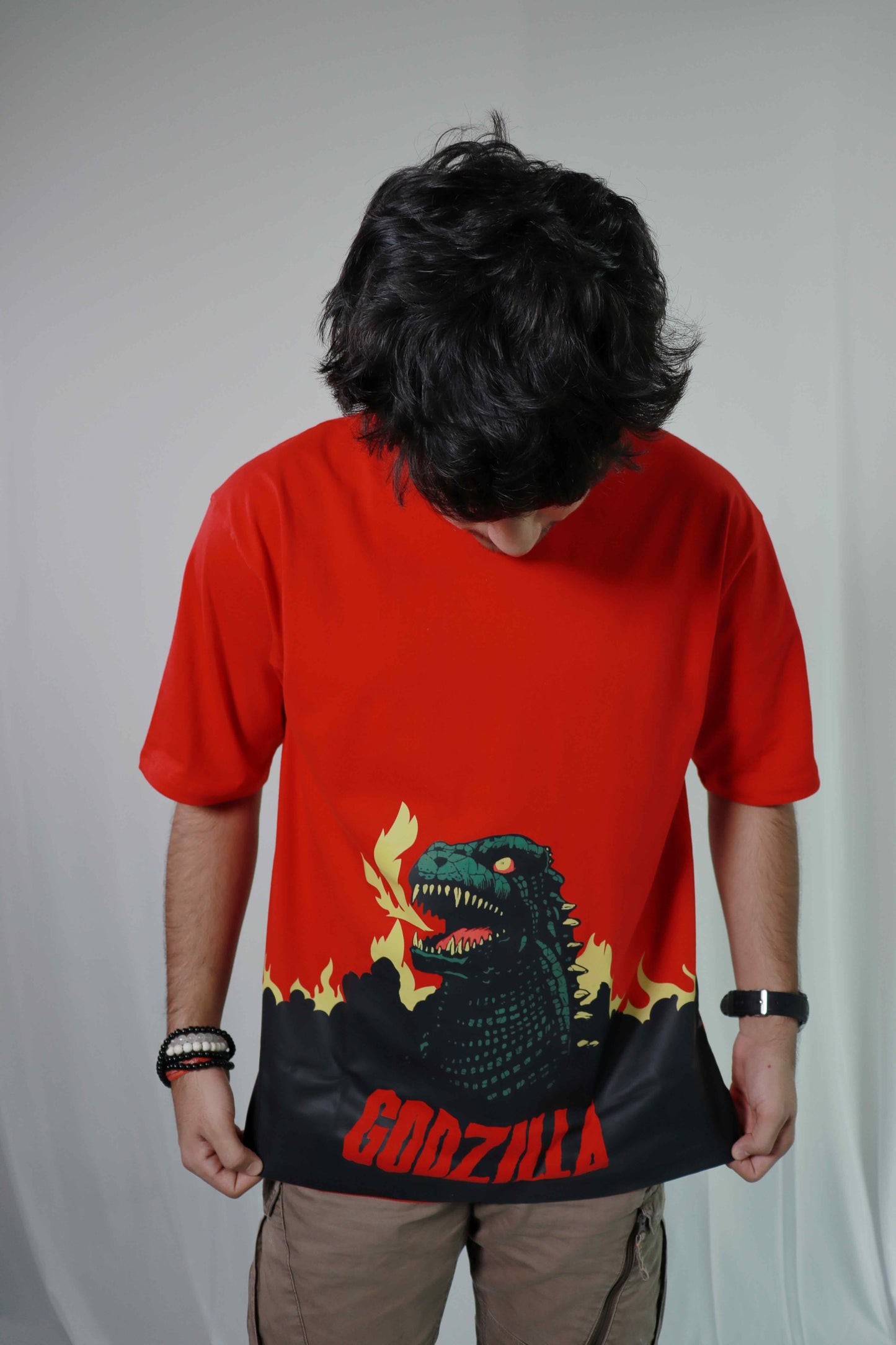 'Godzilla' - Oversized Red T-shirt