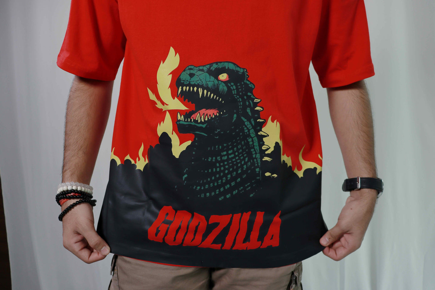 'Godzilla' - Oversized Red T-shirt