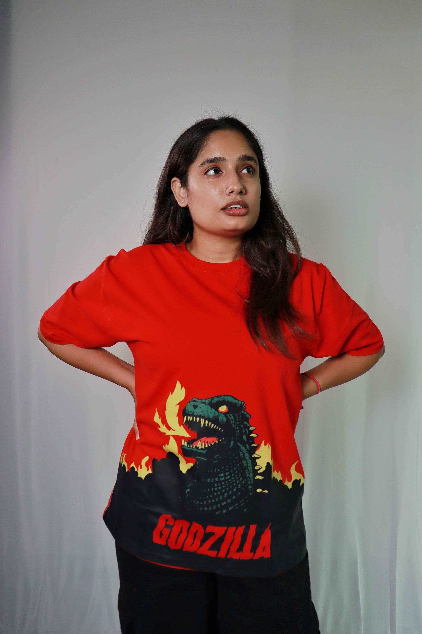 'Godzilla' - Oversized Red T-shirt