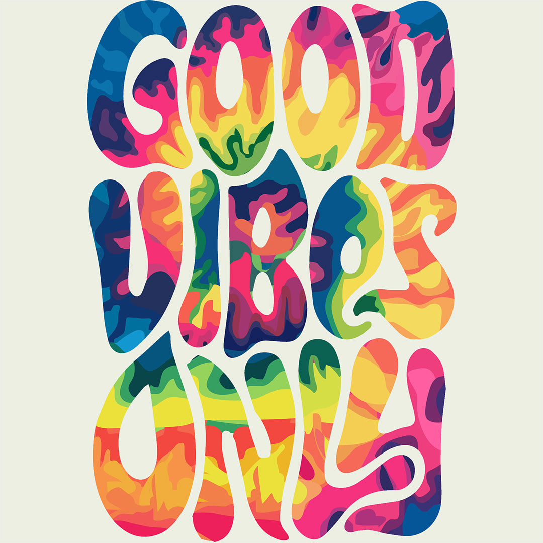 'Good Vibes Only' - Oversized White T-shirt