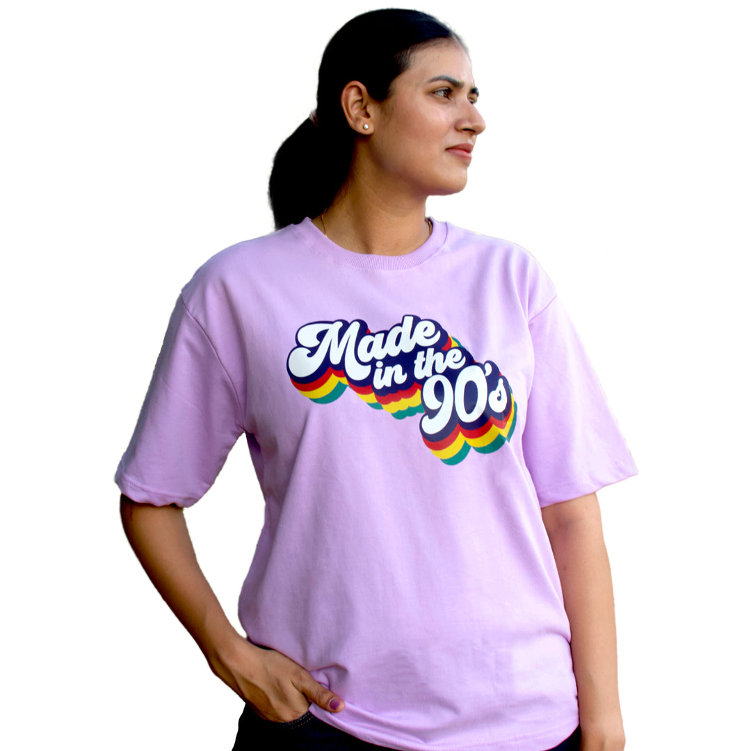 'Made in 90's' - Oversized Lavendar T-shirt