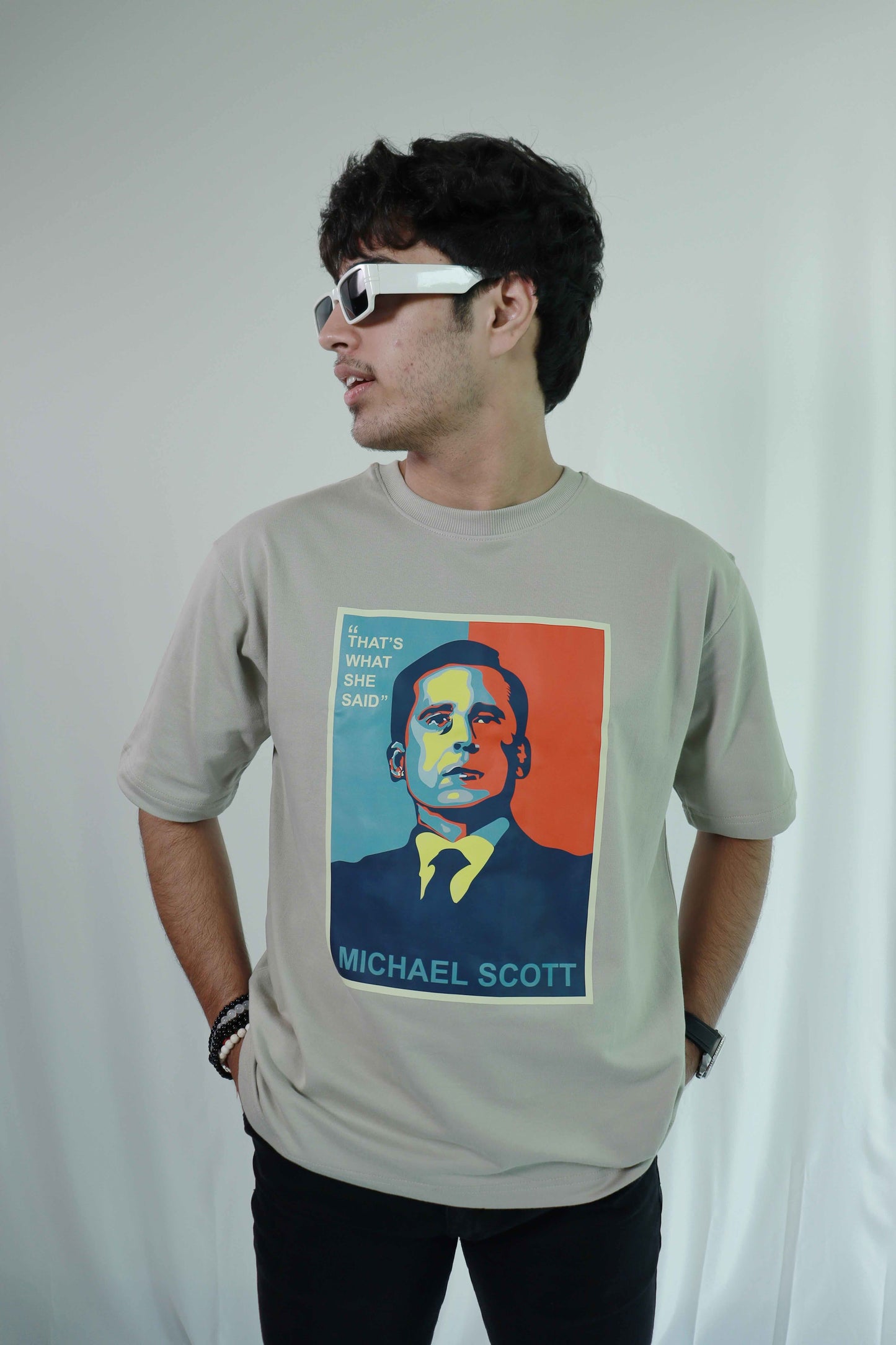 Michael Scott - 'That's What She Said' Oversized Grey T-shirt