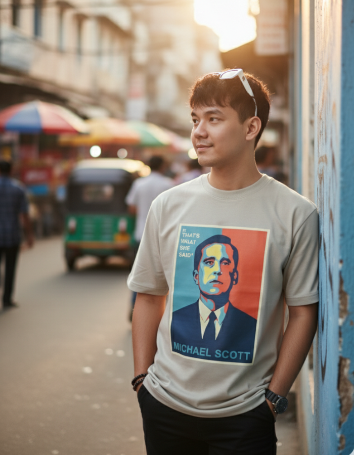 Michael Scott - 'That's What She Said' Men Oversized Grey T-shirt