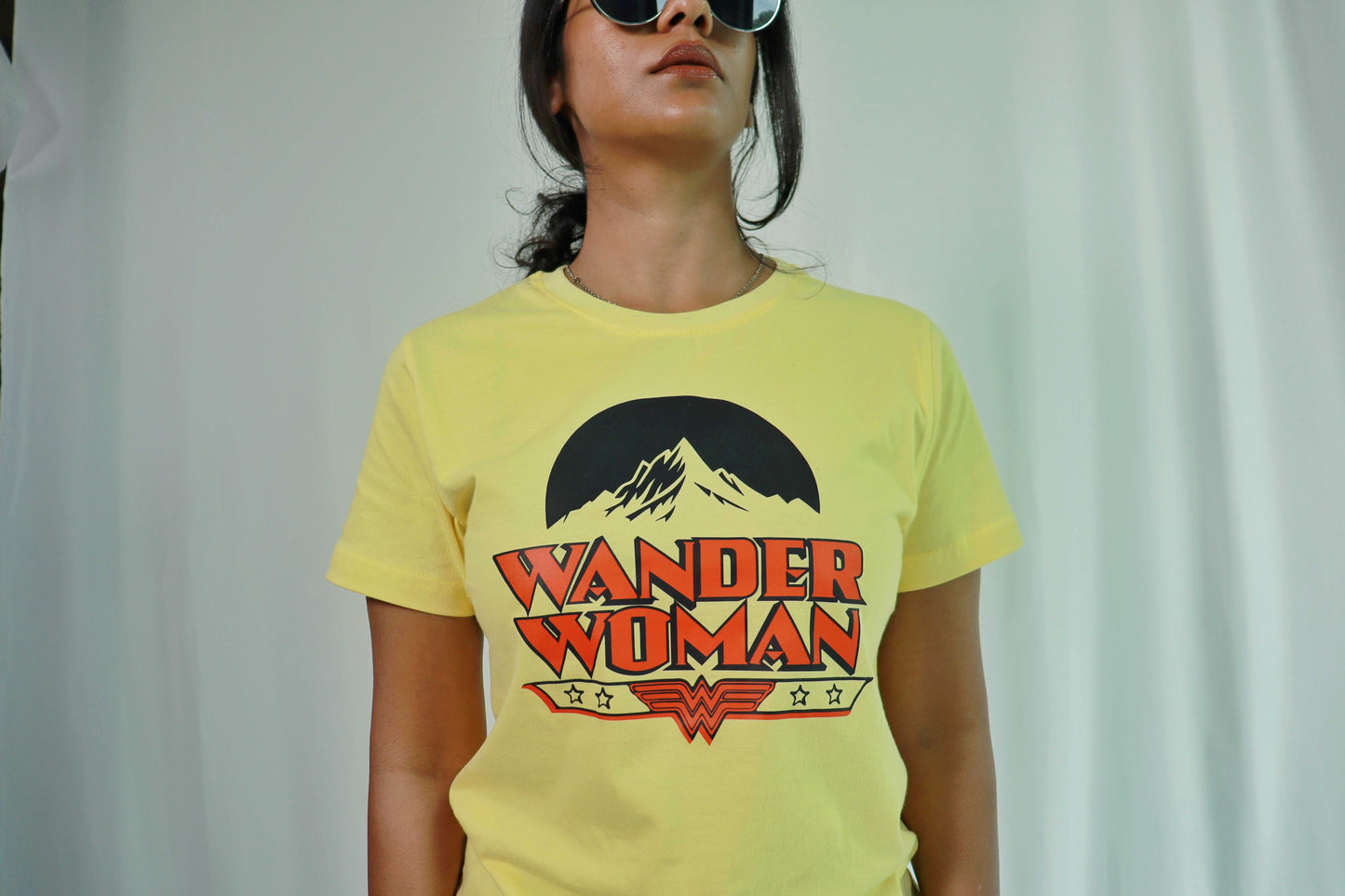 'Wander Woman' - Regular fit Yellow T-shirt for Women