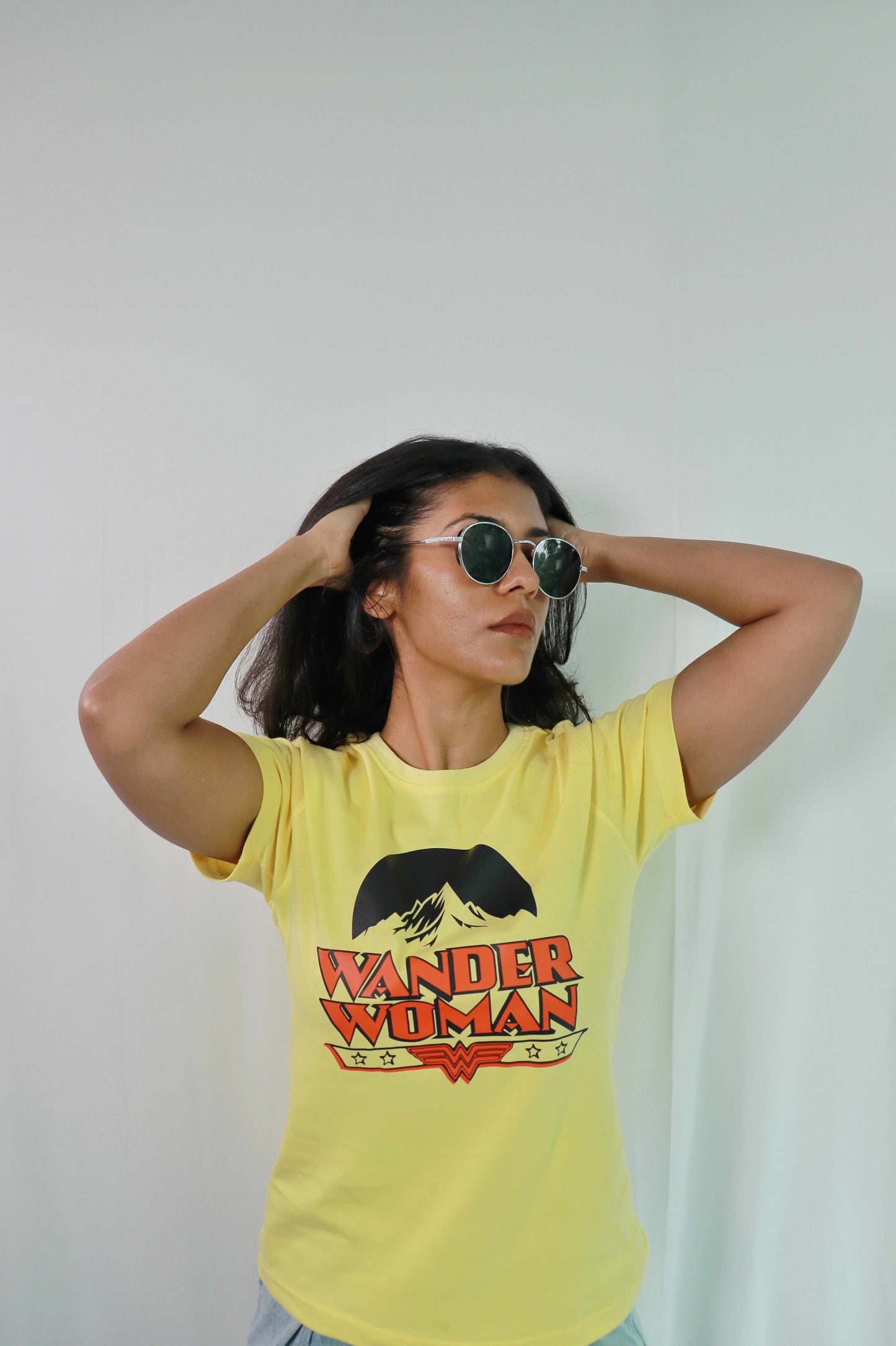 'Wander Woman' - Regular fit Yellow T-shirt for Women